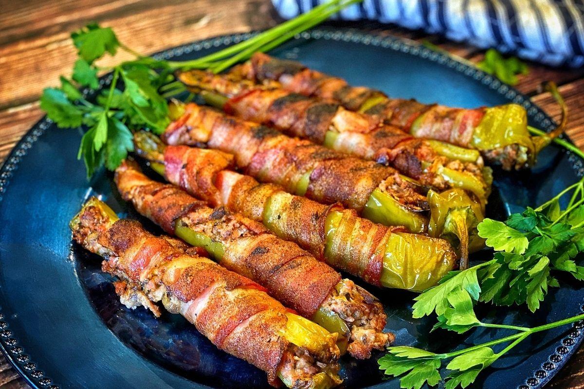 Image of Bacon-Wrapped Anaheim Chili Boats