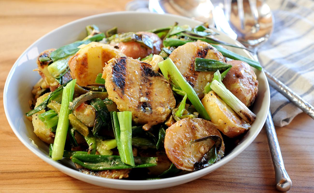 Image of Grilled Scallion Potato Salad