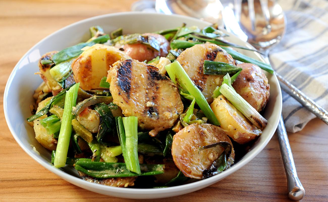 Image of Grilled Scallion Potato Salad