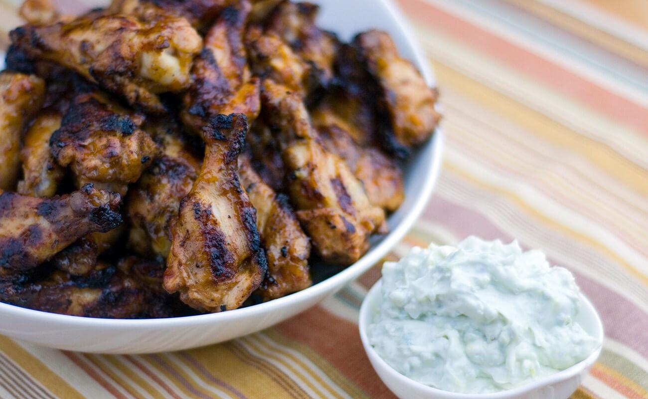 Peach Bourbon Habanero Hot Wings