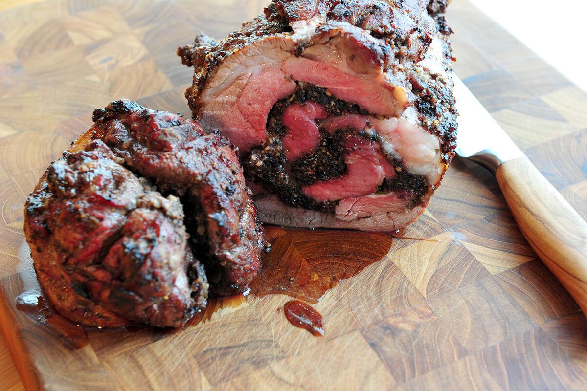 Image of Cherry Hazelnut Pesto Rolled Leg of Lamb