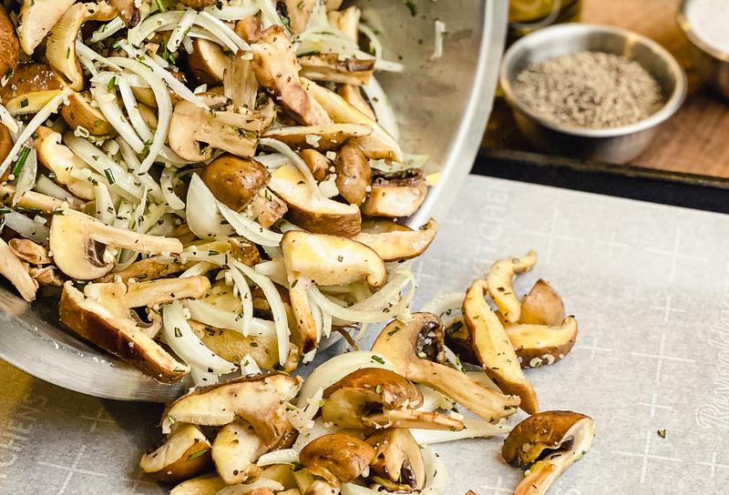 Oven-Roasted Chicken and Mushroom Pasta