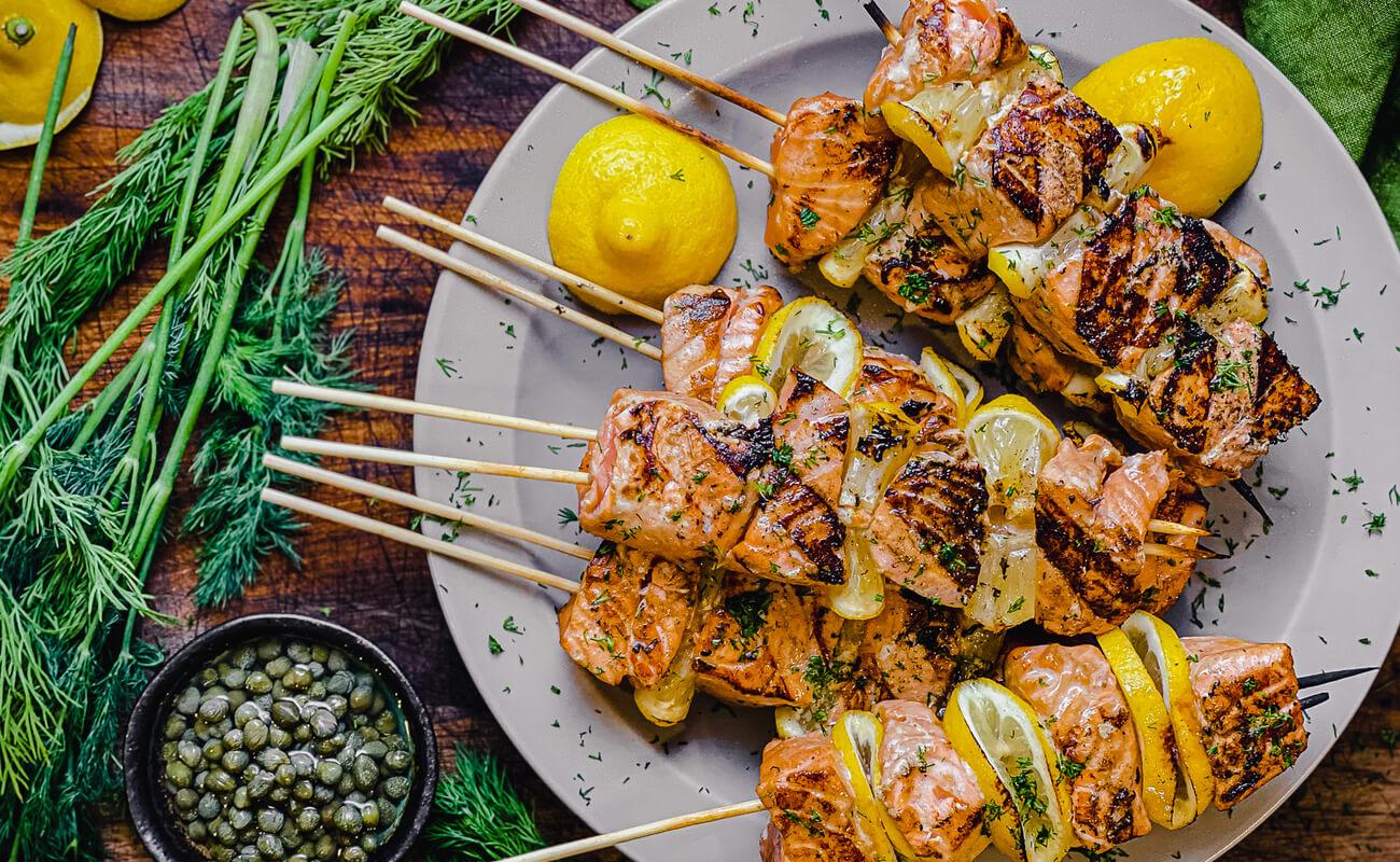 Image of Citrus and Dill Salmon Kebabs