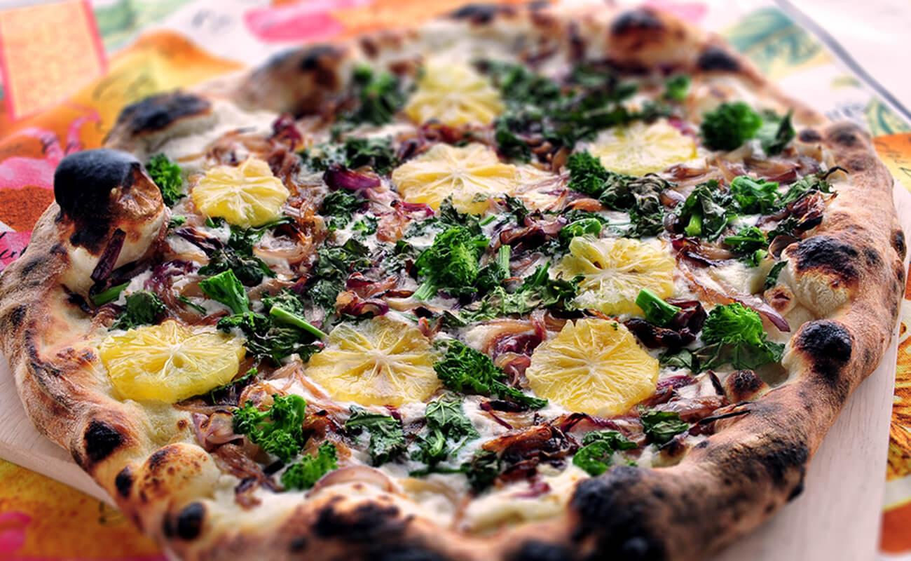 Image of Broccoli Raab and Ricotta Cream Pizza