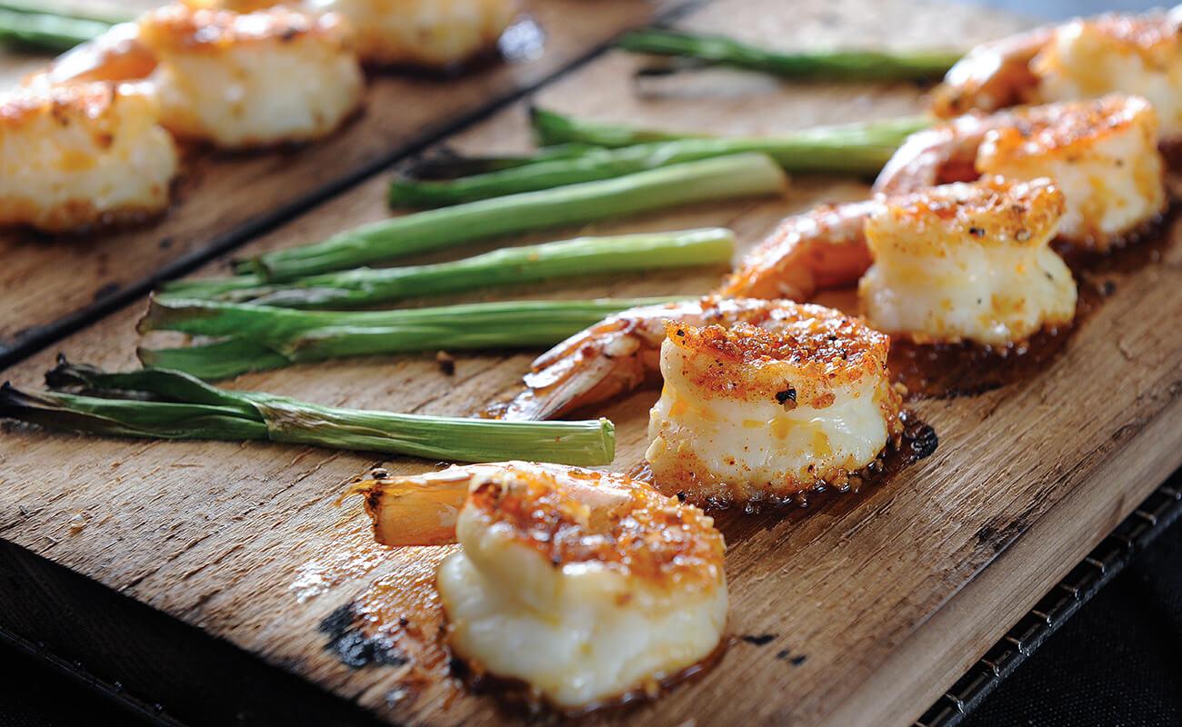 Cedar-planked Barbecue Shrimp