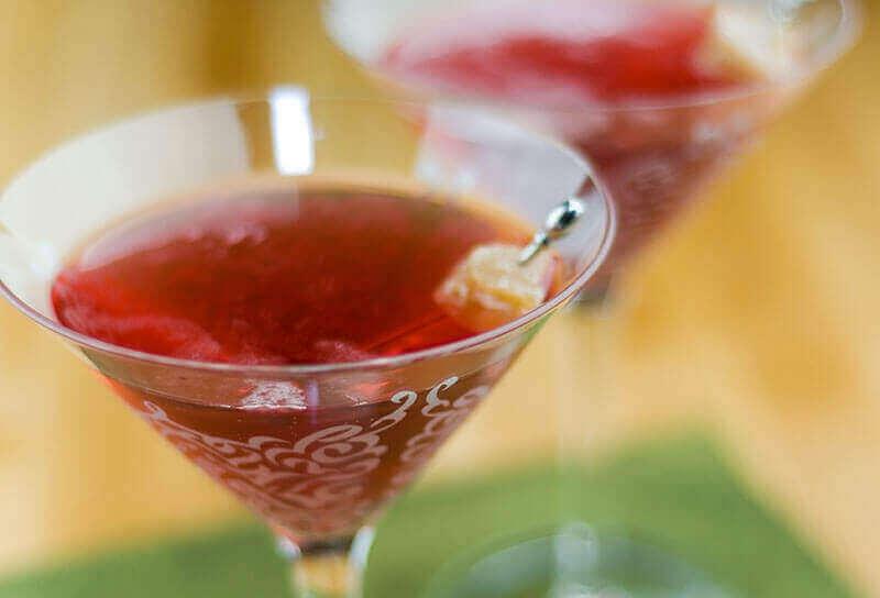 Image of Cranberry Ginger Champagne Martinis