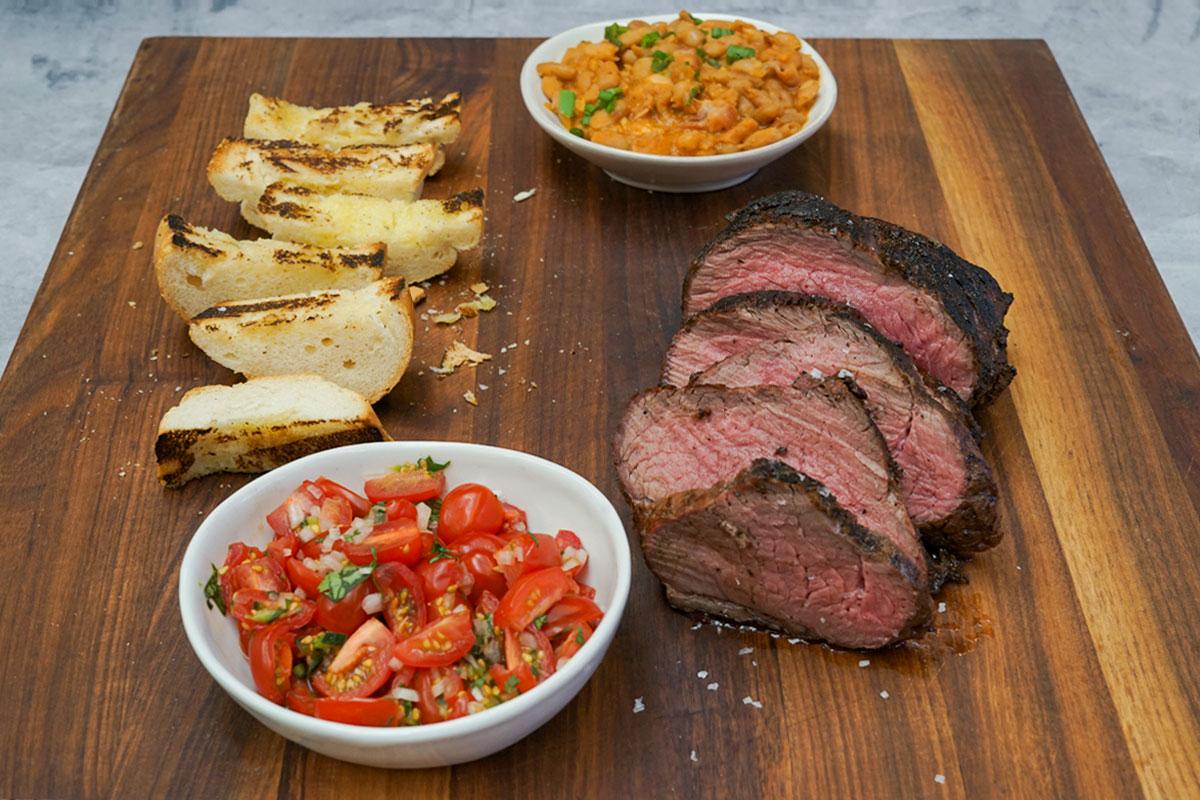 Image of Santa Maria Style Bison Tri-Tip with Pinquinto Beans, Tomato Salsa and Grilled Bread