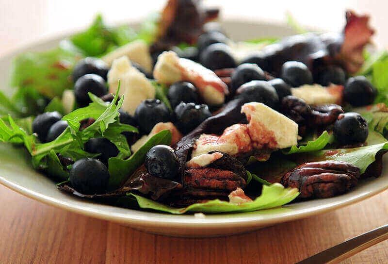 Image of Blueberry and Goat Cheese Salad with Mixed Baby Greens