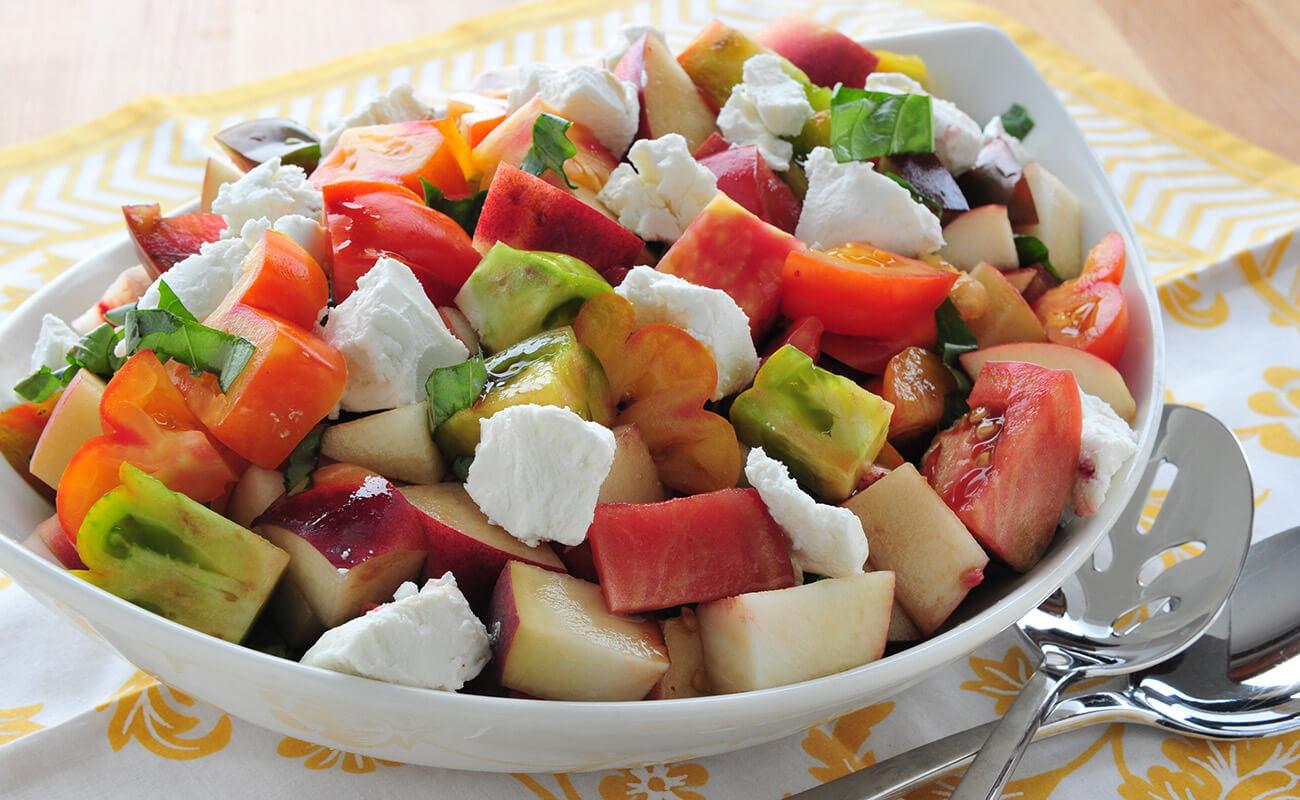 Image of Peach and Heirloom Tomato Salad