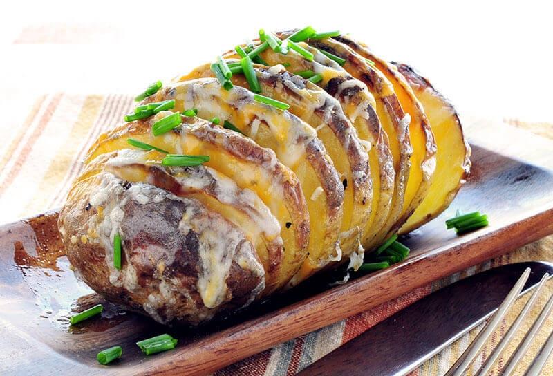 Image of Sliced Garlic Baked Potato