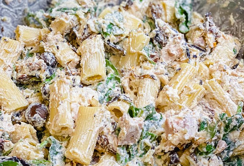 Oven-Roasted Chicken and Mushroom Pasta