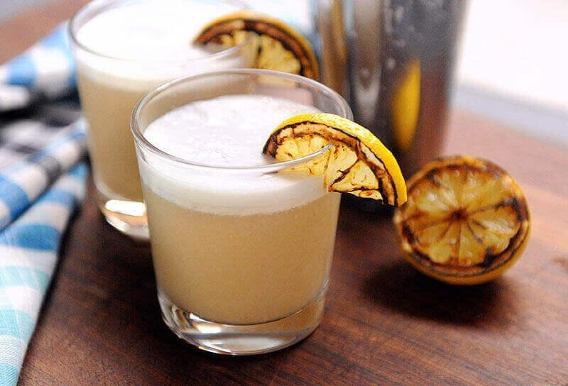 Grilled Lemon Whiskey Sour