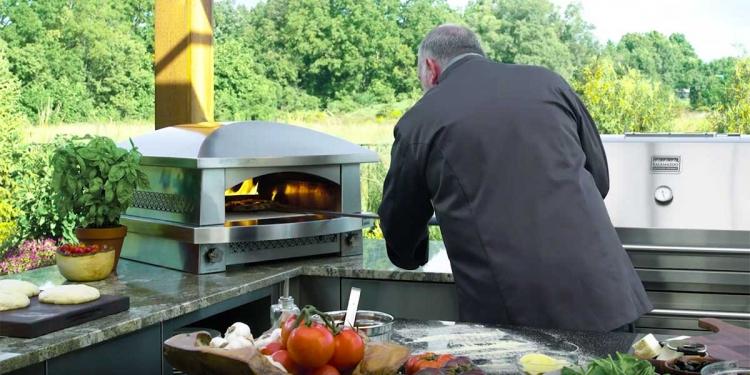 Neapolitan Pizza baking in the Artisan Fire Pizza Oven