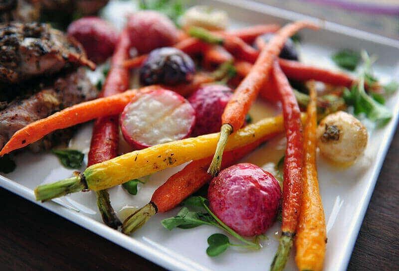 Image of Roasted Carrots and Radishes with Meyer Lemon Sauce