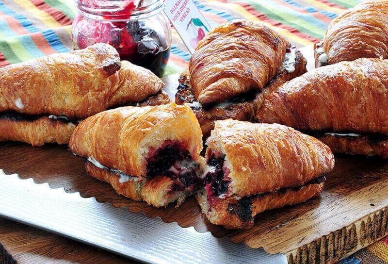 Sour Cherry and Mascarpone Croissants