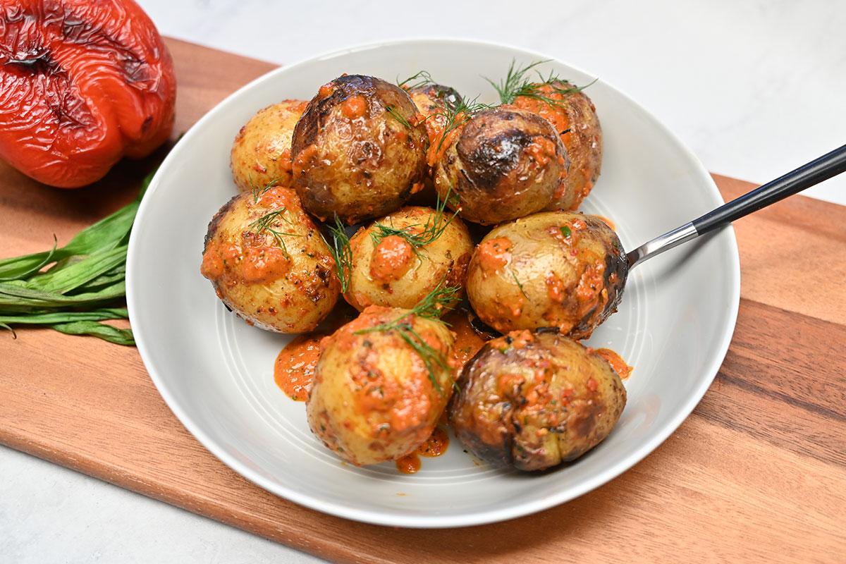 Image of Armenian Potatoes Skewers with Red Chimmichuri