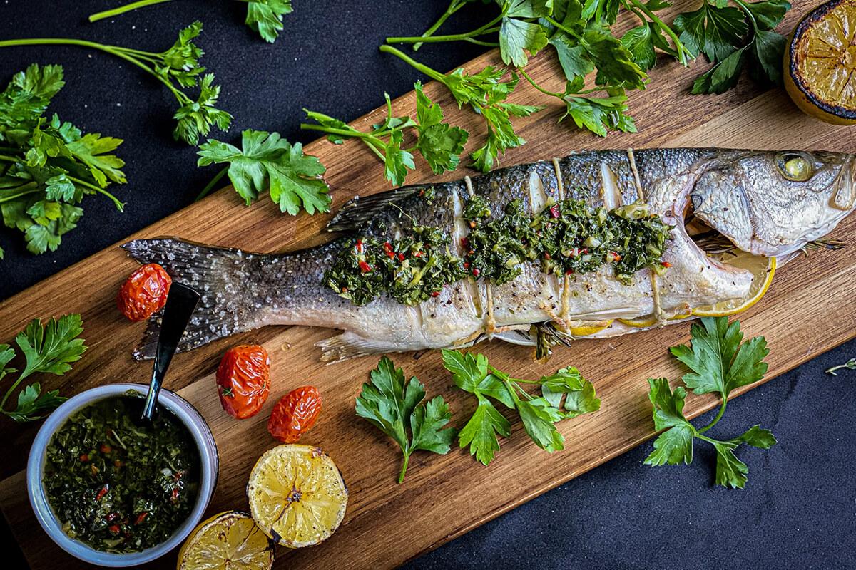 Image of Roasted Branzino with Lemon, Rosemary and Thyme