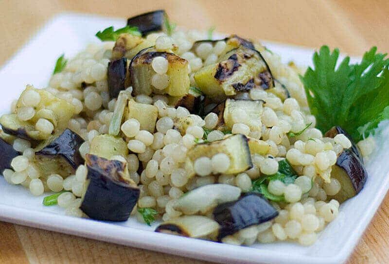 Image of Pearl Couscous with Grilled Eggplant and Sweet Onion