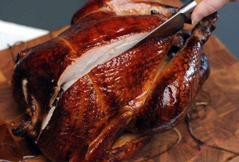 Image of Rotisserie-Smoked Turkey on the Grill
