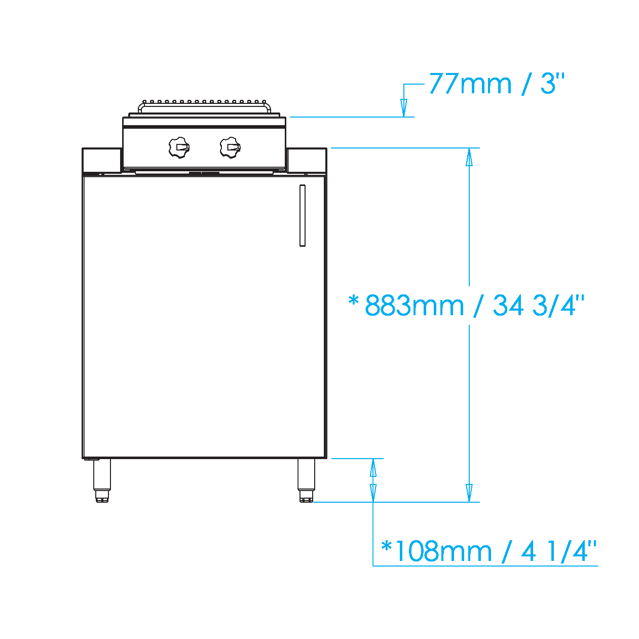 Signature 24-inch Cooktop Cabinet Dimensions Image