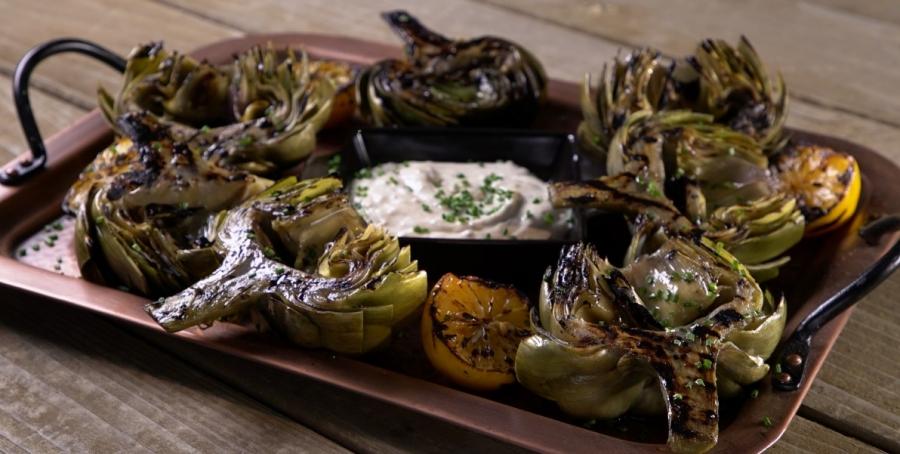 Image of Wood-Grilled Artichokes with Cumin-Scented Aioli