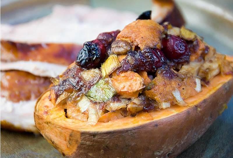 Image of Sausage and Cranberry Stuffed Sweet Potatoes