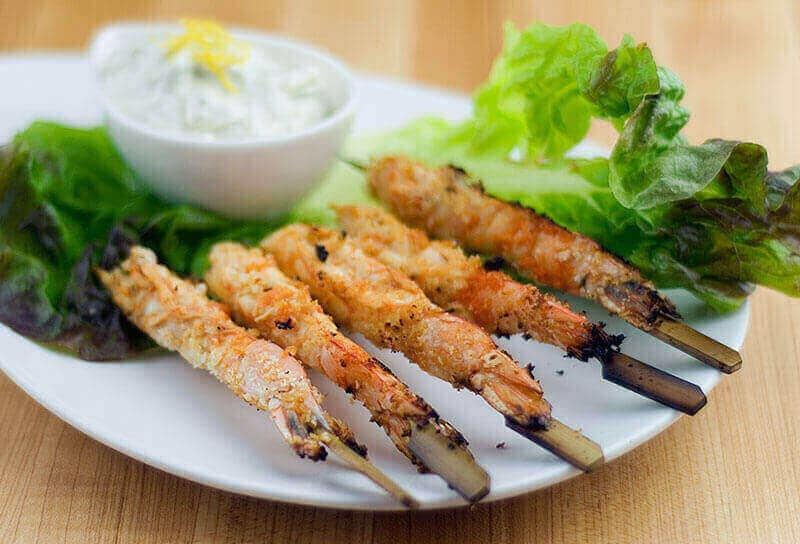 Image of Grilled Buffalo Shrimp with Blue Cheese Dip